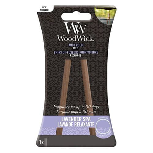 Woodwick Náhradní tyčinky do auta , Lavender SPA, Relaxační levandule, 1 ks