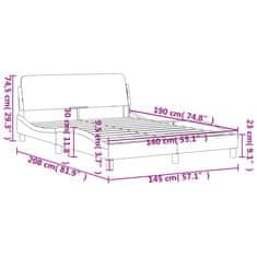 Greatstore Posteljni okvir z vzglavjem črn in bel 140x190 cm umetno usnje