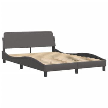 Vidaxl Posteljni okvir Dover siv 140x190 cm umetno usnje