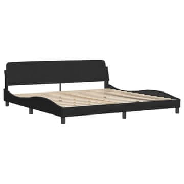 Vidaxl Posteljni okvir Dover črn 200x200 cm blago