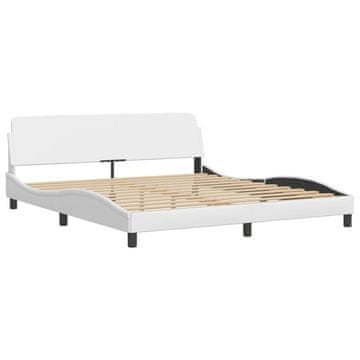 Vidaxl Posteljni okvir Dover bel 180x200 cm umetno usnje