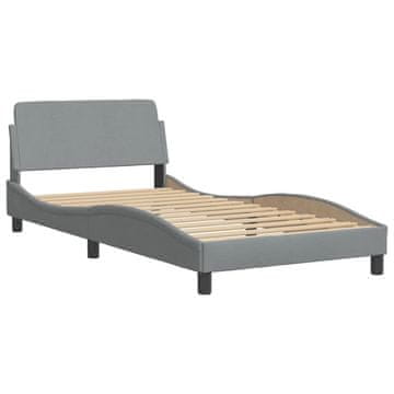 Vidaxl Posteljni okvir Dover svetlo siv 100x200 cm blago