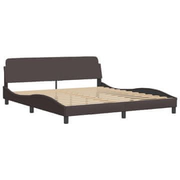 Vidaxl Posteljni okvir Dover temno rjav 180x200 cm blago