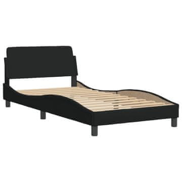Vidaxl Posteljni okvir Dover črn 100x200 cm blago