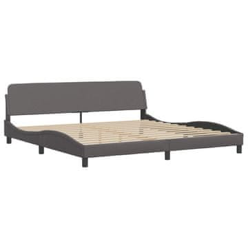 Vidaxl Posteljni okvir Dover siva 200x200 cm umetno usnje