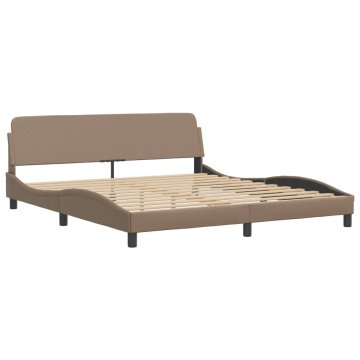 Vidaxl Posteljni okvir Dover kapučino 180x200 cm umetno usnje
