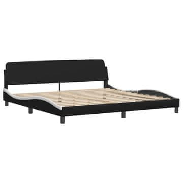 Vidaxl Posteljni okvir Dover črn in bel 200x200 cm umetno usnje