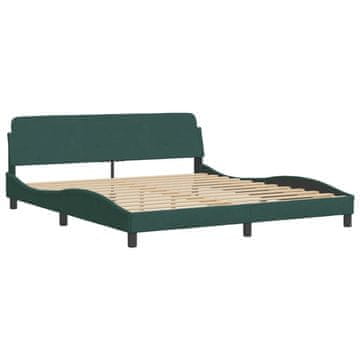 Vidaxl Posteljni okvir Dover temno zelen 180x200 cm žamet