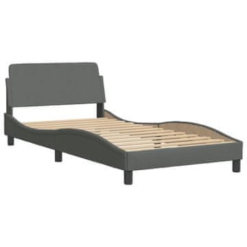 Vidaxl Posteljni okvir Dover temno siv 100x200 cm blago