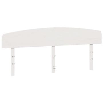 Vidaxl Vzglavje bela 200 cm trdna borovina