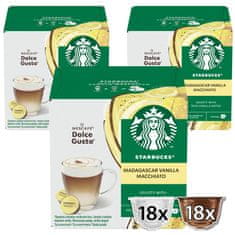 Starbucks by NESCAFE® DOLCE GUSTO® Madagaskar Vanilla Latte Macchiato, trojno pakiranje (3x12 kapsul), 18 napitkov