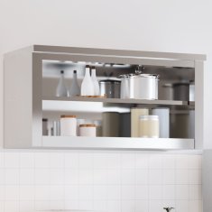 Greatstore Kuhinjska stenska omarica s polico nerjaveče jeklo