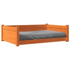 Greatstore Pasja postelja voščeno rjava 95,5x65,5x28 cm trdna borovina
