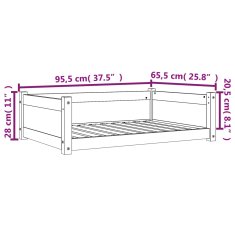 Greatstore Pasja postelja voščeno rjava 95,5x65,5x28 cm trdna borovina