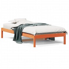 Greatstore Dnevna postelja voščeno rjava 90x200 cm trdna borovina
