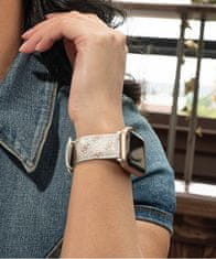 Guess Usnjen pašček za Apple Watch (38 - 41 mm) - bel CS2009S1