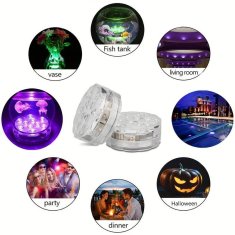 HOME & MARKER® LED lučke, Bazenske lučke, Ambientalne luči, Daljinsko upravljanje, Vodoodporne (4 kosi) | AQUASHEIN