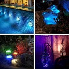 HOME & MARKER® LED lučke, Bazenske lučke, Ambientalne luči, Daljinsko upravljanje, Vodoodporne (4 kosi) | AQUASHEIN