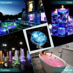 HOME & MARKER® Komplet 4 vodoodpornih LED lučk z daljinskim upravljanjem, bazenske lučke, ambientalne luči | AQUASHEIN