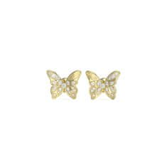 Guess Očarljivi pozlačeni uhani Butterfly Chrysalis JUBE04108JWYGT/U