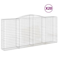 Vidaxl Obokane gabion košare 20 kos 400x50x180/200 cm pocinkano železo