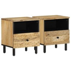 Greatstore Nočna omarica 2 kosa 40x33x46 cm trdna borovina
