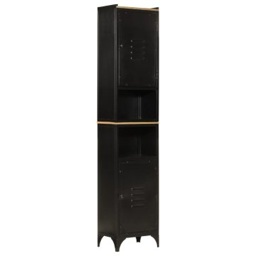 Greatstore Kopalniška omarica 40x27x180 cm železo in trden mangov les