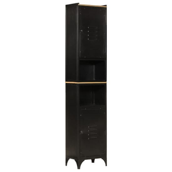 Greatstore Kopalniška omarica 40x27x180 cm železo in trden mangov les
