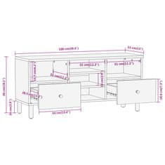 shumee TV omarica 100x33x46 cm trden mangov les