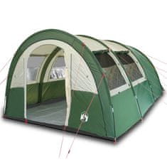 Greatstore Šotor za kampiranje za 4 osebe zelen 483x340x193 cm 185T taft