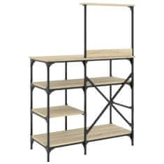 Greatstore Stojalo za peko sonoma hrast 90x40x132 cm inžen. les in kovina