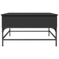 Greatstore Klubska mizica črna 80x80x45 cm inženirski les in kovina