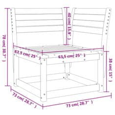 Greatstore Kotni vrtni kavč bel 73x73x78 cm trdna borovina
