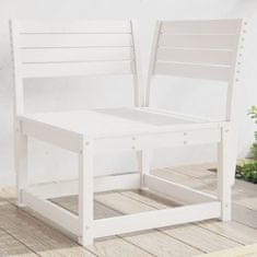 Greatstore Kotni vrtni kavč bel 73x73x78 cm trdna borovina