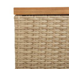 Vidaxl Vrtna škatla za shranjevanje bež 110x50x54 cm PE ratan akacija