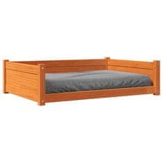 Greatstore Pasja postelja voščeno rjava 105,5x75,5x28 cm trdna borovina