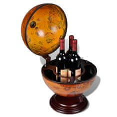 Vidaxl Namizni globus z barom / stojalo za vino les evkaliptusa