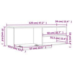 Greatstore TV omarica dimljeni hrast 120x34x37 cm inženirski les