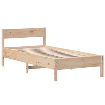Vidaxl Posteljni okvir brez vzmetnice 75x190 cm trdna borovina