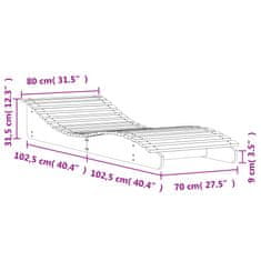 Greatstore Ležalnik 205x80x31,5 cm trden les douglas