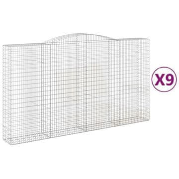 Vidaxl Obokane gabion košare 9 kosa 400x50x220/240 cm pocinkano železo