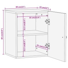 Greatstore Stenska kopalniška omarica 38x33x48 cm trden mangov les