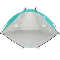 Greatstore Šotor za na plažo morsko zelen 268x223x125 cm 185T taft