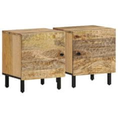 Greatstore Nočna omarica 2 kosa 40x33x46 cm trdna borovina