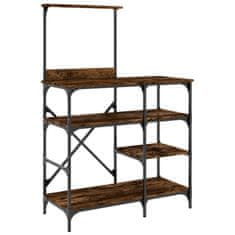 Greatstore Stojalo za peko dimljeni hrast 90x40x132 cm inž. les in kovina