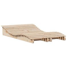 Greatstore Ležalnik 2 kosa 205x60x31,5 cm trdna borovina