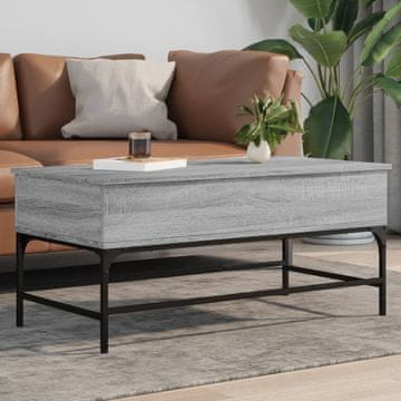 shumee Klubska mizica siva sonoma 100x50x45 cm inžen. les in kovina