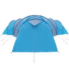 Greatstore Šotor za kampiranje za 12 oseb moder 840x720x200 cm 185T taft