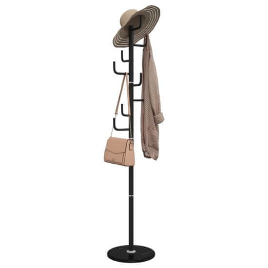 Greatstore Stojalo za plašče črno 183 cm železo s prašnim premazom
