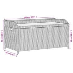 Vidaxl Klop s prostorom za shranjevanje črna 100x50x52 cm